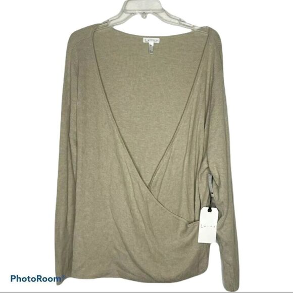 Leith Sweaters - Leith beige ribbed wrap around sweater.  NWT 4X